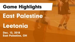 East Palestine  vs Leetonia Game Highlights - Dec. 13, 2018