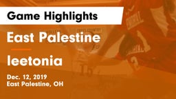 East Palestine  vs leetonia Game Highlights - Dec. 12, 2019