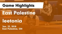 East Palestine  vs leetonia Game Highlights - Jan. 22, 2018