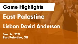 East Palestine  vs Lisbon David Anderson  Game Highlights - Jan. 16, 2021