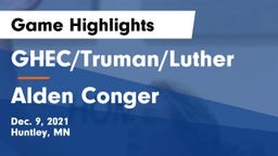 GHEC/Truman/Luther vs Alden Conger Game Highlights - Dec. 9, 2021