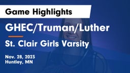 GHEC/Truman/Luther vs St. Clair Girls Varsity Game Highlights - Nov. 28, 2023