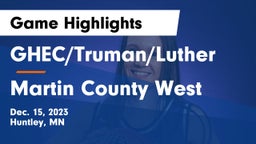 GHEC/Truman/Luther vs Martin County West  Game Highlights - Dec. 15, 2023