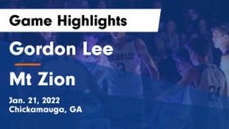 Gordon Lee  vs Mt Zion Game Highlights - Jan. 21, 2022