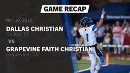 Recap: Dallas Christian  vs. Grapevine Faith Christian  2016
