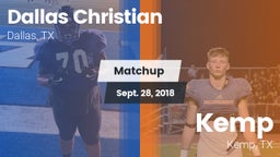 Matchup: Dallas Christian vs. Kemp  2018