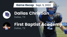 Recap: Dallas Christian  vs. First Baptist Academy 2022