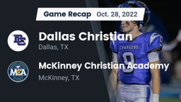 Recap: Dallas Christian  vs. McKinney Christian Academy 2022