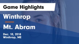 Winthrop  vs Mt. Abram  Game Highlights - Dec. 10, 2018