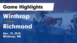 Winthrop  vs Richmond  Game Highlights - Dec. 19, 2018