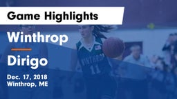 Winthrop  vs Dirigo  Game Highlights - Dec. 17, 2018