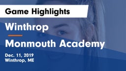 Winthrop  vs Monmouth Academy Game Highlights - Dec. 11, 2019