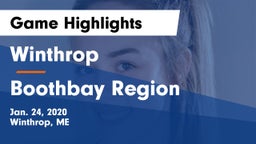 Winthrop  vs Boothbay Region  Game Highlights - Jan. 24, 2020