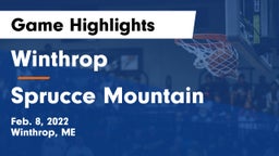 Winthrop  vs Sprucce Mountain Game Highlights - Feb. 8, 2022
