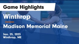 Winthrop  vs Madison Memorial  Maine Game Highlights - Jan. 25, 2023
