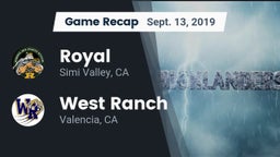 Recap: Royal  vs. West Ranch  2019