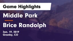 Middle Park  vs Brice Randolph Game Highlights - Jan. 19, 2019