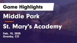 Middle Park  vs St. Mary's Academy  Game Highlights - Feb. 15, 2020