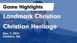 Landmark Christian  vs Christian Heritage  Game Highlights - Dec. 7, 2019