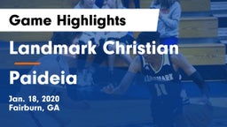 Landmark Christian  vs Paideia  Game Highlights - Jan. 18, 2020