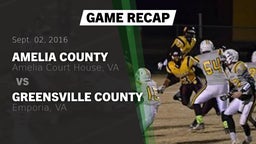 Recap: Amelia County  vs. Greensville County  2016