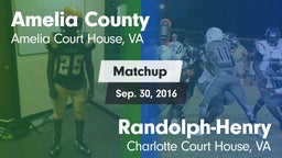 Matchup: Amelia County vs. Randolph-Henry  2016