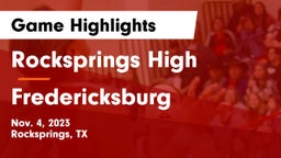 Rocksprings High vs Fredericksburg  Game Highlights - Nov. 4, 2023
