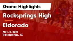 Rocksprings High vs Eldorado  Game Highlights - Nov. 8, 2023