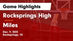 Rocksprings High vs Miles Game Highlights - Dec. 9, 2023