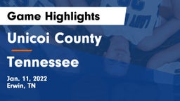Unicoi County  vs Tennessee  Game Highlights - Jan. 11, 2022