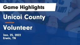 Unicoi County  vs Volunteer  Game Highlights - Jan. 25, 2022