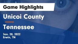Unicoi County  vs Tennessee  Game Highlights - Jan. 28, 2022