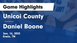 Unicoi County  vs Daniel Boone  Game Highlights - Jan. 16, 2023