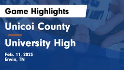 Unicoi County  vs University High Game Highlights - Feb. 11, 2023