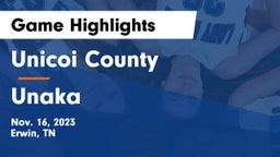 Unicoi County  vs Unaka  Game Highlights - Nov. 16, 2023