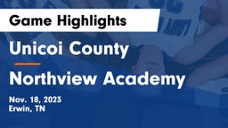 Unicoi County  vs Northview Academy Game Highlights - Nov. 18, 2023