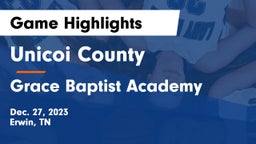 Unicoi County  vs Grace Baptist Academy  Game Highlights - Dec. 27, 2023