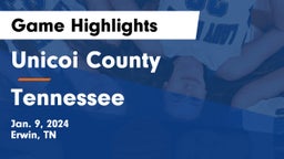 Unicoi County  vs Tennessee  Game Highlights - Jan. 9, 2024