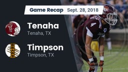 Recap: Tenaha  vs. Timpson  2018