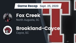 Recap: Fox Creek  vs. Brookland-Cayce  2020