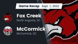 Recap: Fox Creek  vs. McCormick  2022