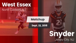 Matchup: West Essex High vs. Snyder  2018