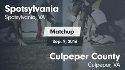 Matchup: Spotsylvania vs. Culpeper County  2016