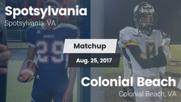 Matchup: Spotsylvania vs. Colonial Beach  2017