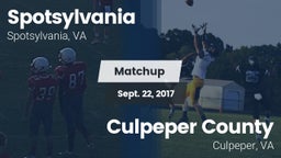 Matchup: Spotsylvania vs. Culpeper County  2017