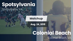 Matchup: Spotsylvania vs. Colonial Beach  2018