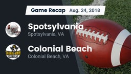 Recap: Spotsylvania  vs. Colonial Beach  2018