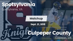 Matchup: Spotsylvania vs. Culpeper County  2018
