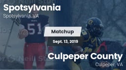 Matchup: Spotsylvania vs. Culpeper County  2019