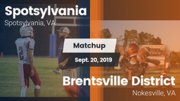 Matchup: Spotsylvania vs. Brentsville District  2019